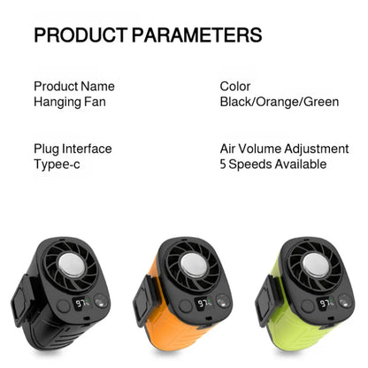 USB Rechargeable Waist-mounted Fan with Strong Light Turbine