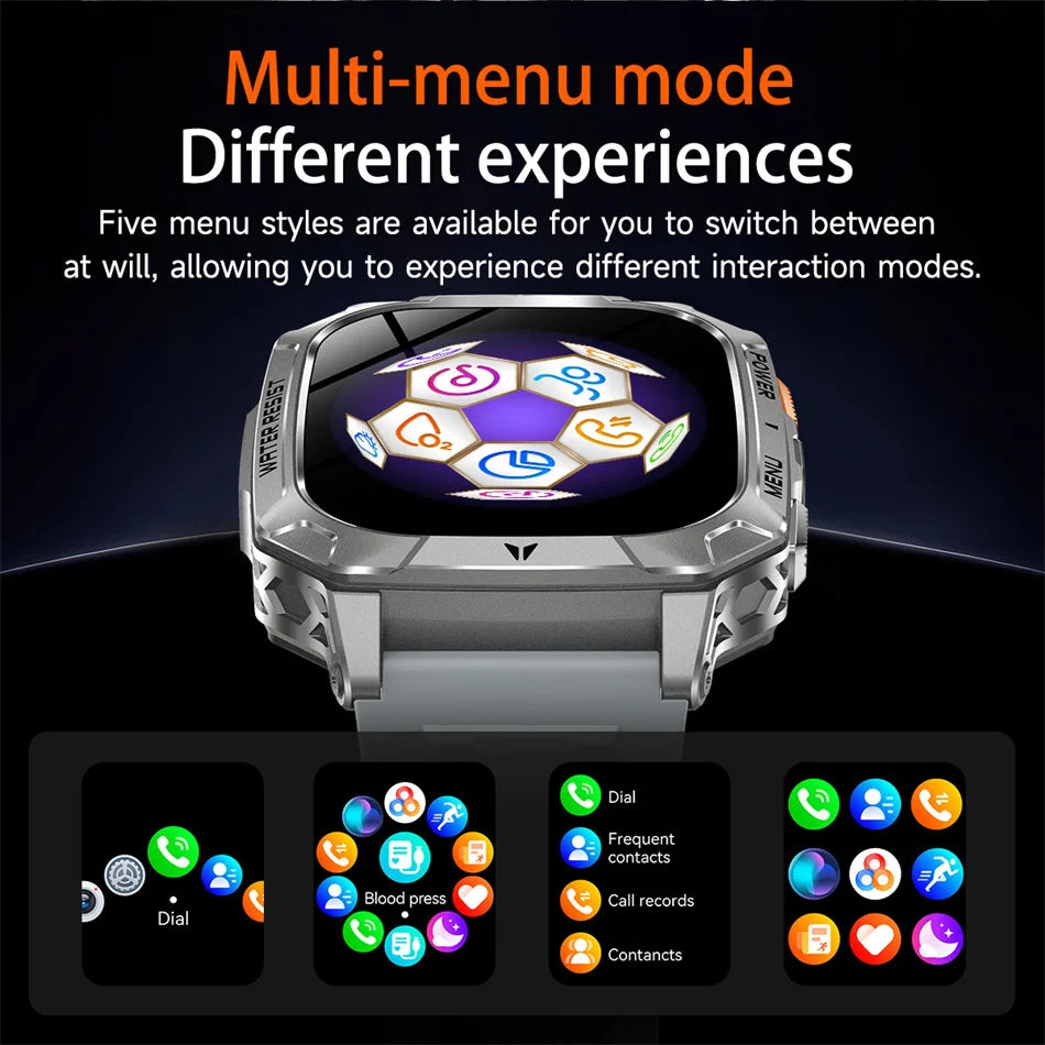 1400mAh Super Battery Durable Adult Smart Watch 2.01 inch