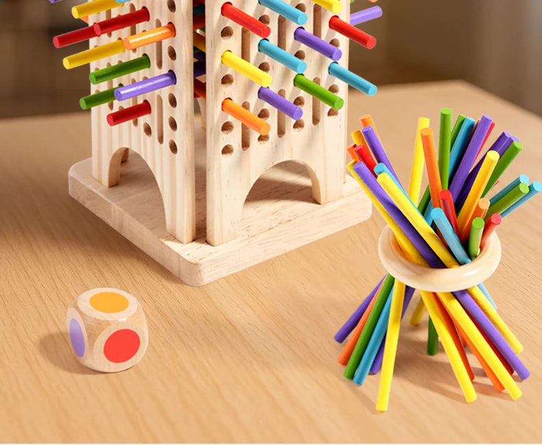 Parent child interactive wooden stick children's