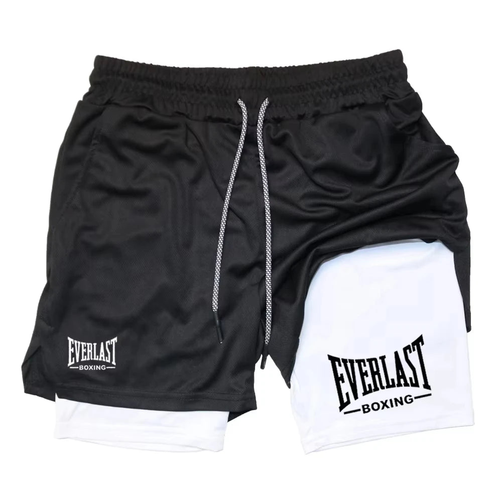 Men's Compression Gym Shorts EVERLAST Printed Sports