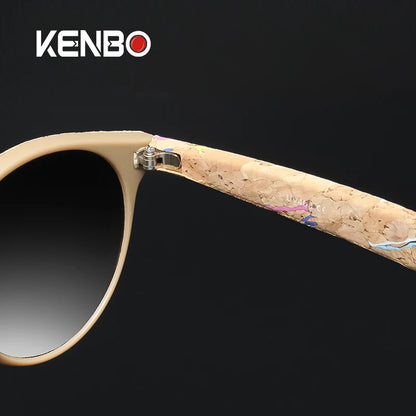 Kenbo Fashion Wood Grain Round Polarized Sunglasses