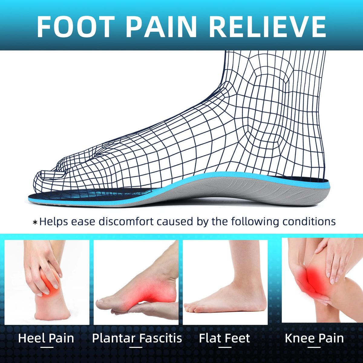 IFITNA Flat Feet Orthopedic Insoles Arch Support