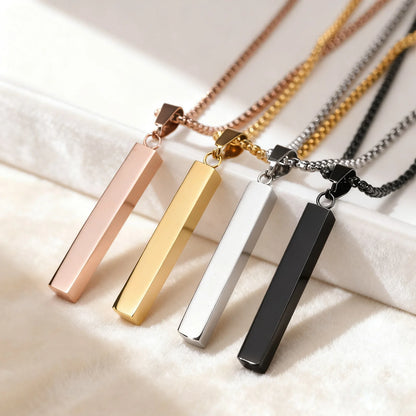 Waterproof Pillar Necklaces for Men Women Stainless Steel
