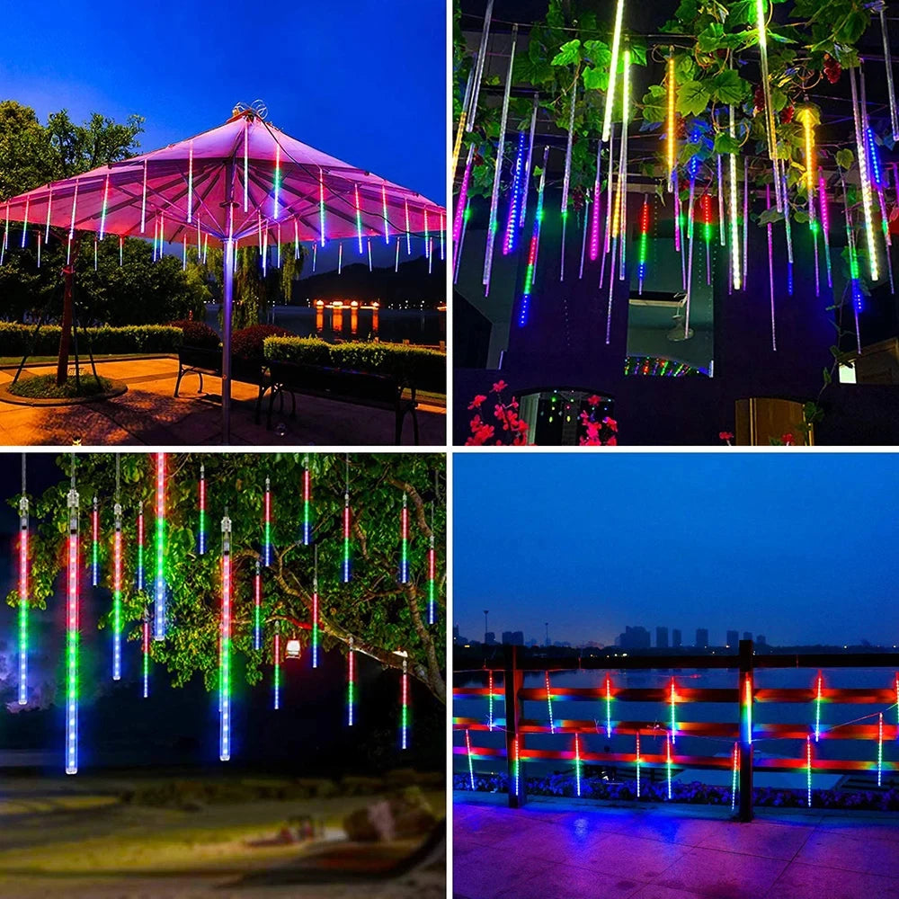 Outdoor LED Meteor Shower Lights Falling Rain Drop