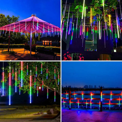 Outdoor LED Meteor Shower Lights Falling Rain Drop