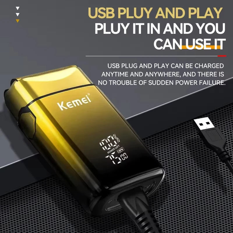 Kemei KM-TX10 USB Charging Electric Shaver For Men