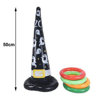 Fun Halloween Throwing Game Inflatable Spiders Witch’s Hat Toss