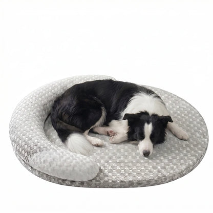 Summer Ice Silk Cooling Dog Bed Oval Breathable Heat Dissipation