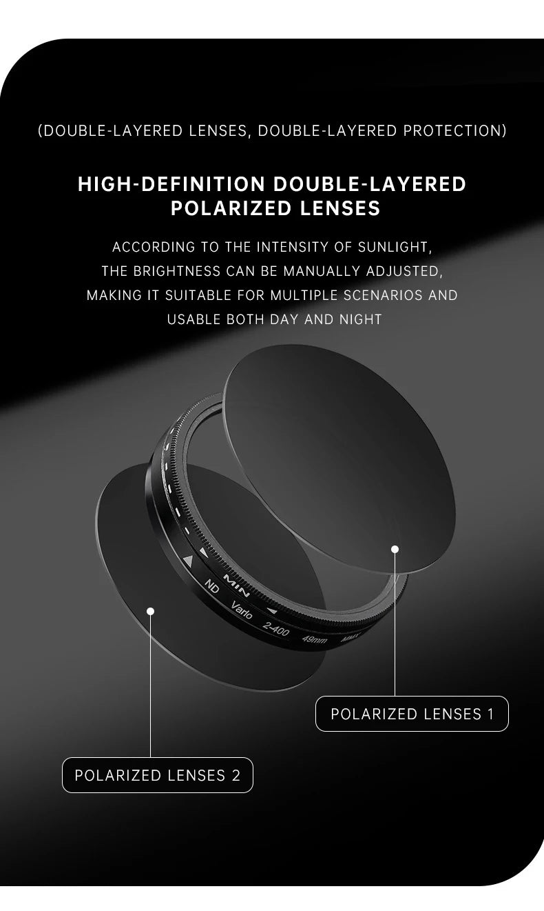 Polarized Round Steampunk ND9 Adjustable Dimming Sunglasses