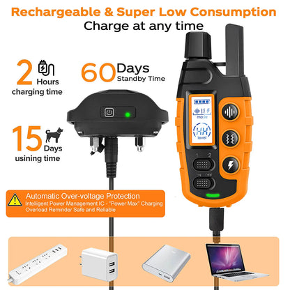 Electric Dog Training Collar Remote Control Waterproof