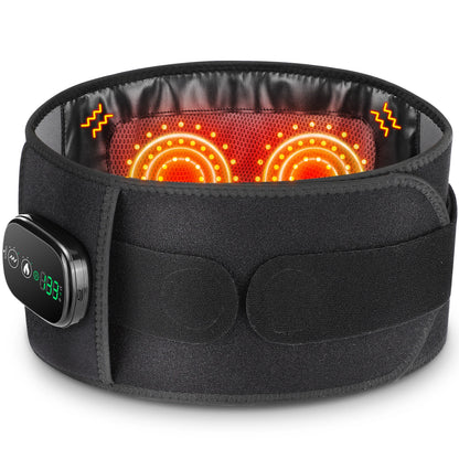 Heating Vibration Massager Belt, Red Light Hot Compress