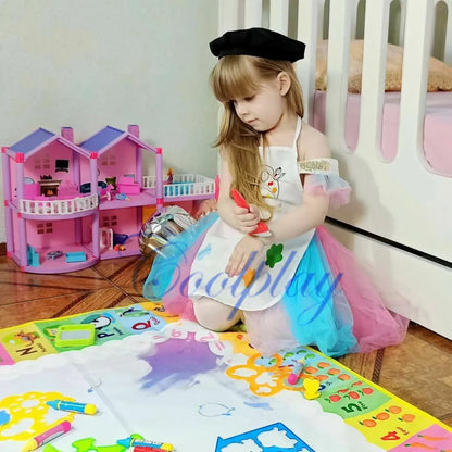 Magic Water Drawing Mat with Reusable Magic Pens