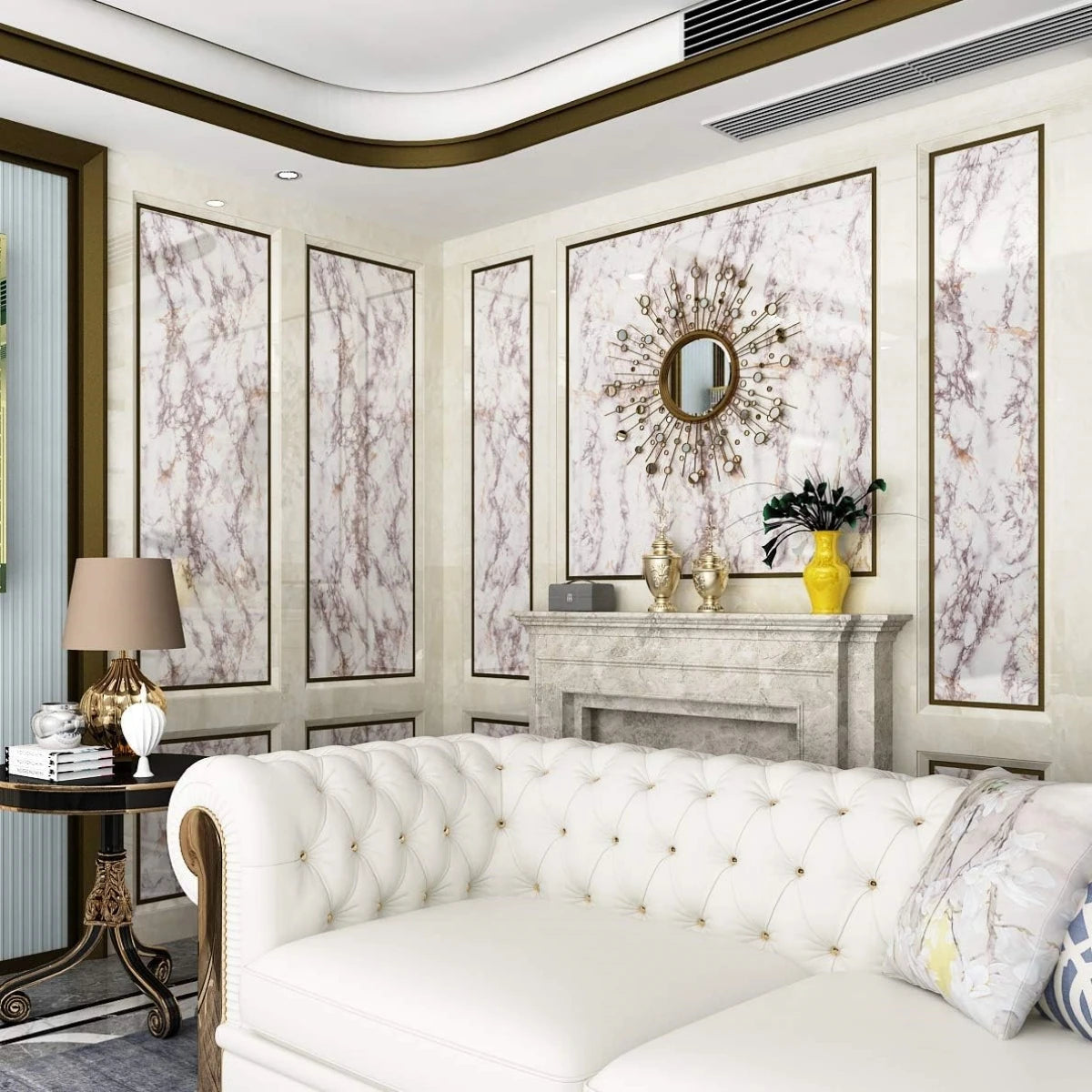 Marble Kitchen Oil-Proof Film Proof Self-Adhesive Wallpaper
