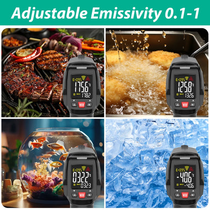 Point Infrared Positioning Thermometer LCD Pyrometer