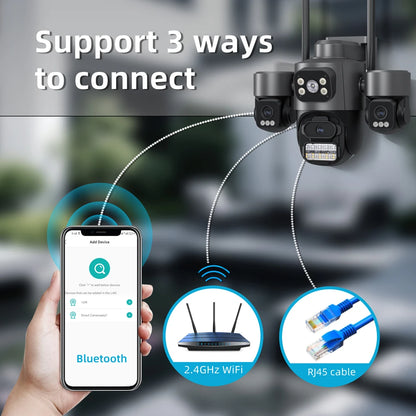 iCsee 3 Lens 3 Screen WiFi Camera 360° Auto Tracking  Surveillance
