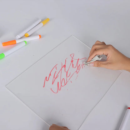LED Note Board DIY Acrylic Night Light 7 Pens Drawing Board