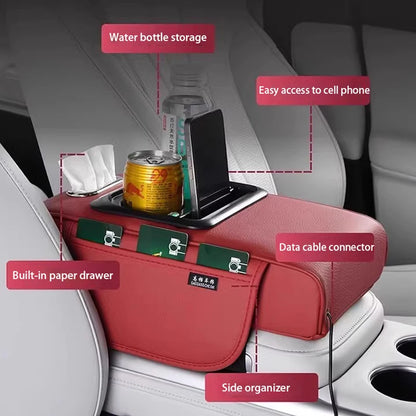 Usb Portcar Armrest Box Booster Pad With Usb Port Multi-Function