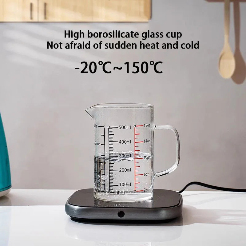 Heat-resistant Glass Measuring Cup With Wood Lid