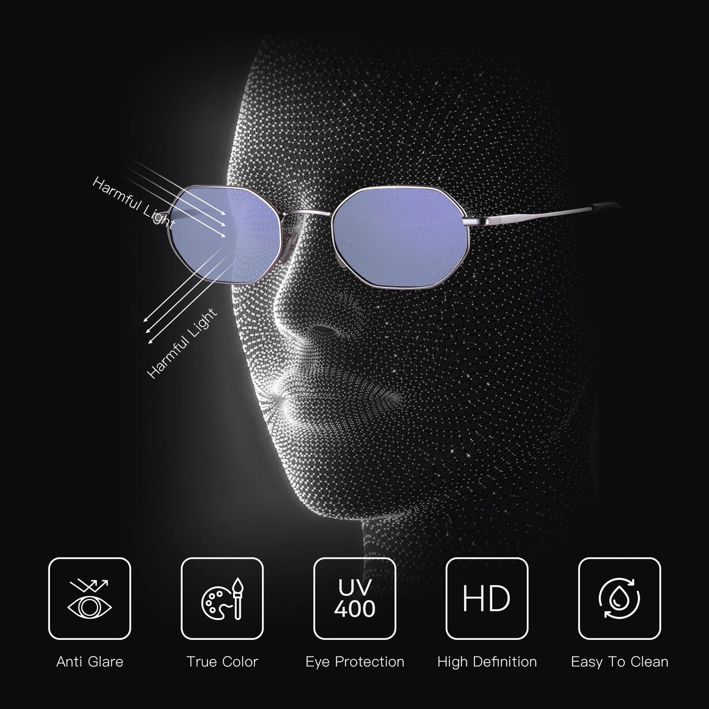 Small Polygon Polarized Sunglasses Anti-Glare