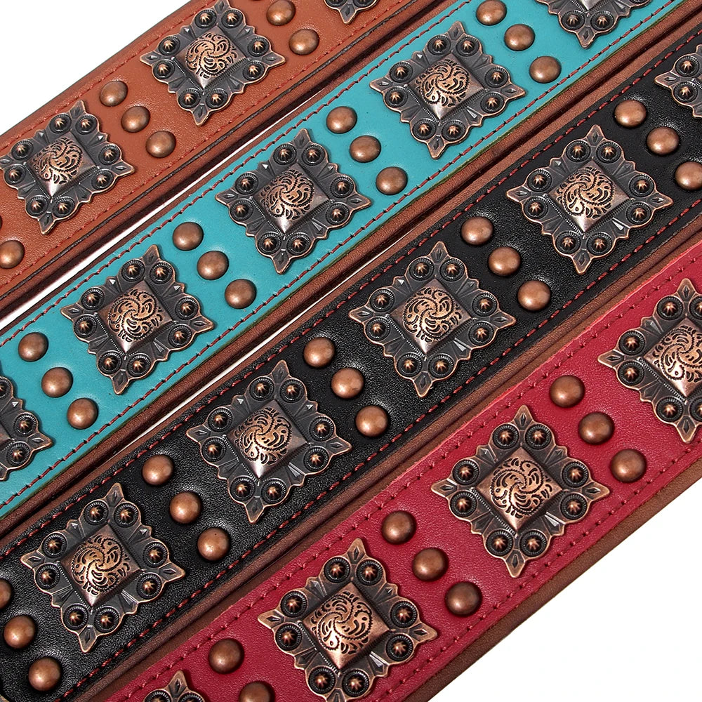 Genuine Leather Dog Collar 2inch Wide Dog Collars