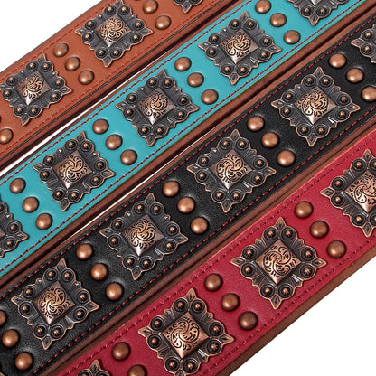 Genuine Leather Dog Collar 2inch Wide Dog Collars