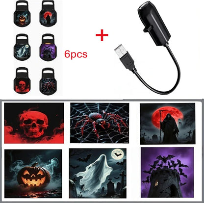 USB Halloween Projector Light 6 Patterns Mini LED Spooky