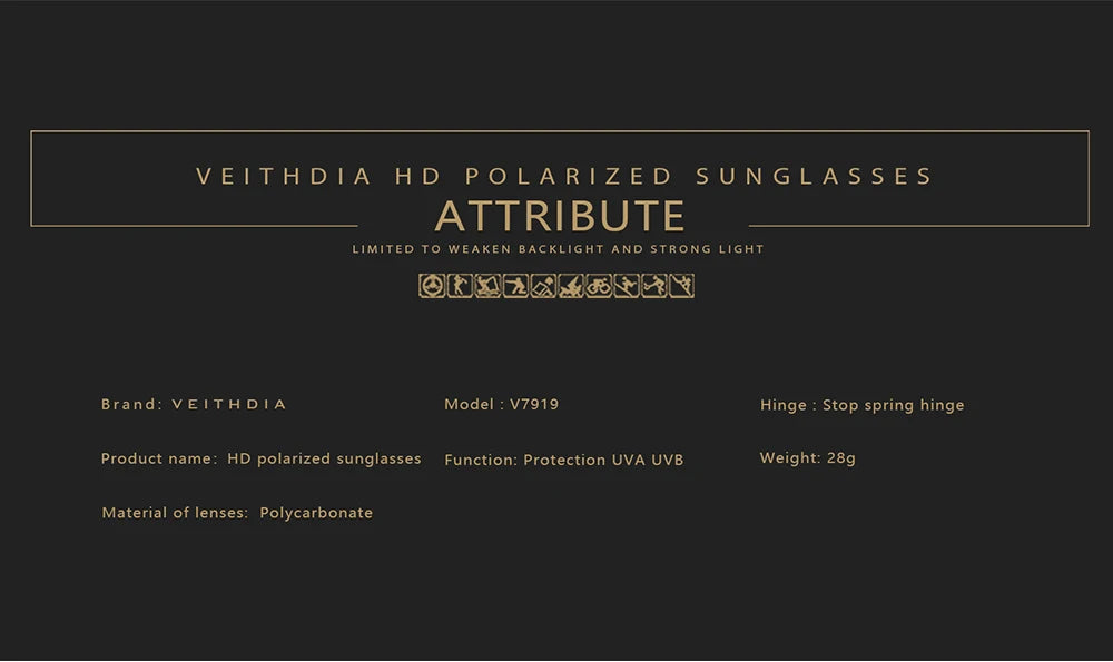 VEITHDIA Men Women Sunglasses Polarized UV400 Glasses