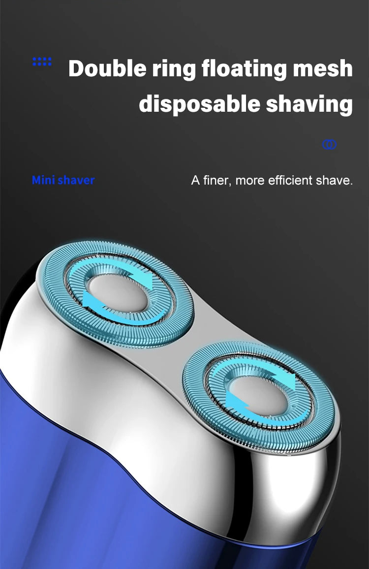 Portable Rotary Dual Ring Electric Shaver Men Shaver