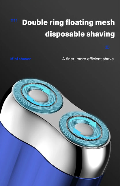 Portable Rotary Dual Ring Electric Shaver Men Shaver