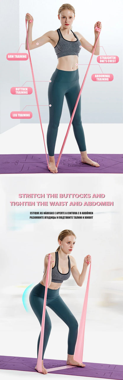 Length 200cm Yoga Pilates Stretch Resistance Band