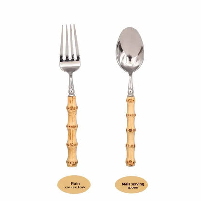 Sle l Wood Handle Dining Utensils Set