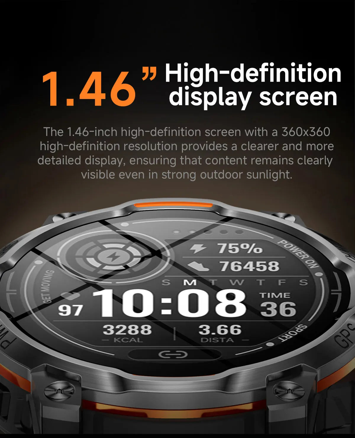 New GPS Map Smart Navigation Watch 1200mAh Battery