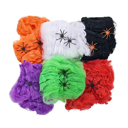 Halloween Decoration Spider Web,Artificial Cobweb,Stretchy Cobweb With Spider