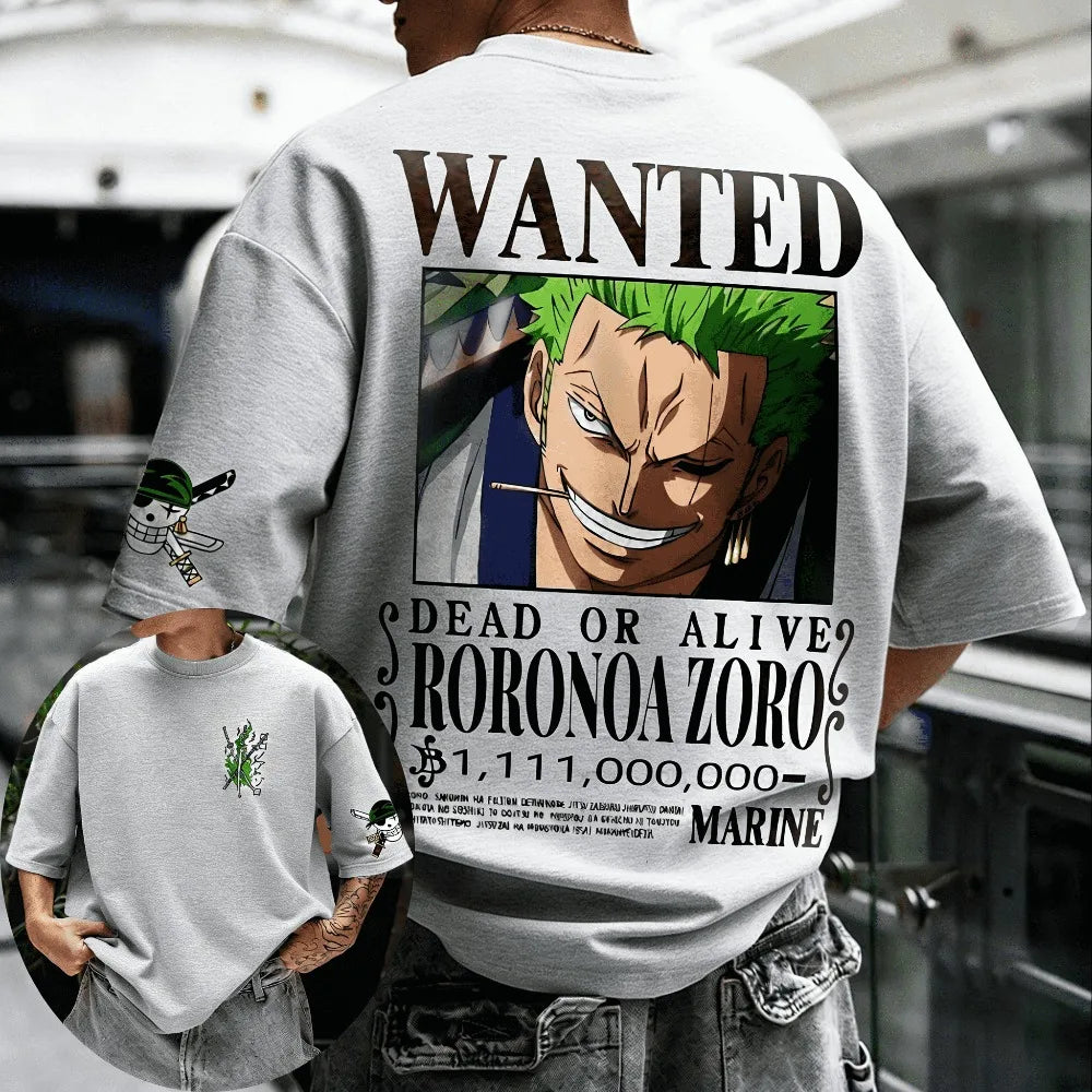 Unisex Cotton T-shirt ONE PIECE Roronoa Zoro  Short Sleeve