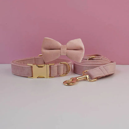Velvet Collar Free Engrave Dog Collar Leash Dog Collars
