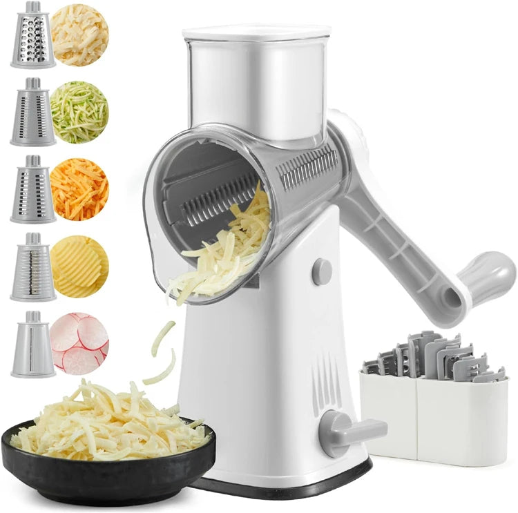 LMETJMA 5 in 1 Rotary Cheese Grater Shredder Kitchen