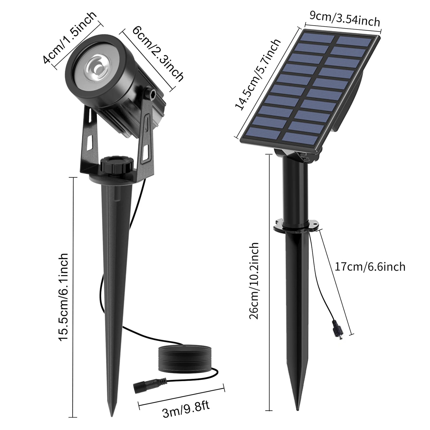 Solar Powered Spotlight IP65 Solar LED Light Outdoor