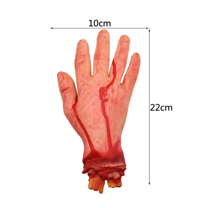 Horror Halloween Party Props Scary Bloody Fake Hand Finger Leg Foot Heart