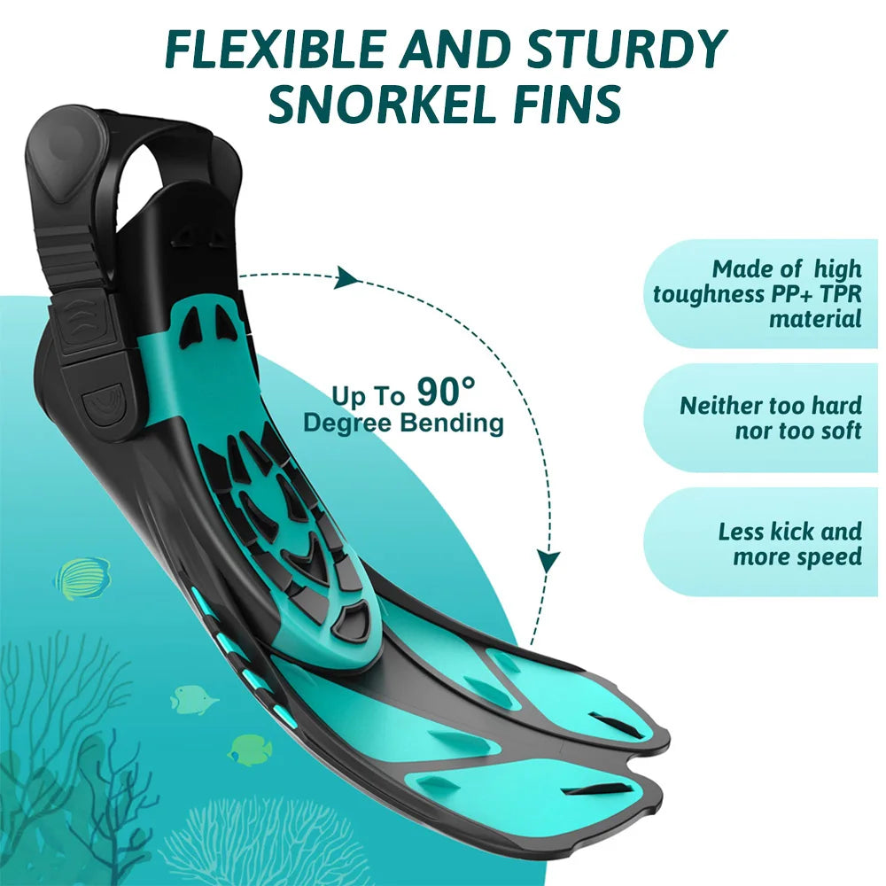 Snorkel Fins Swimming Flippers Adjustable Buckles