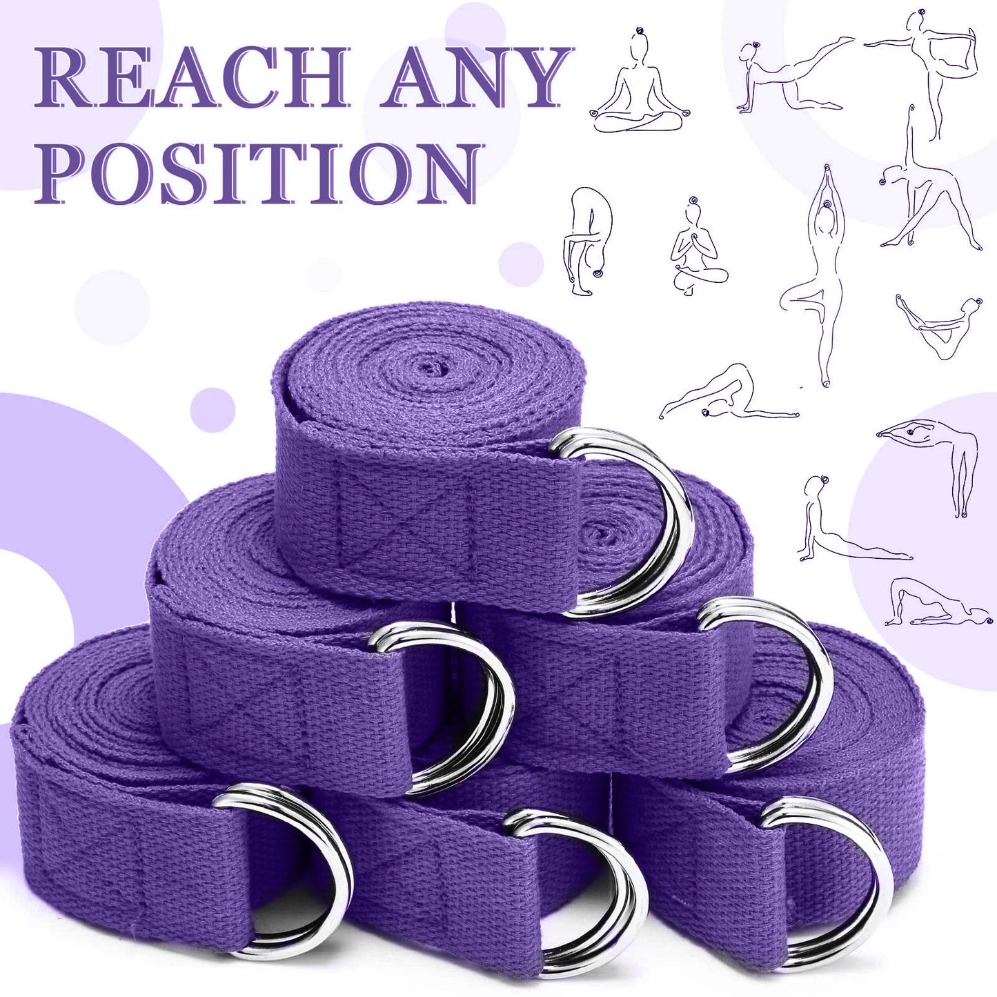 Yoga Strap Cotton Exercise Yoga Belt Adjustable