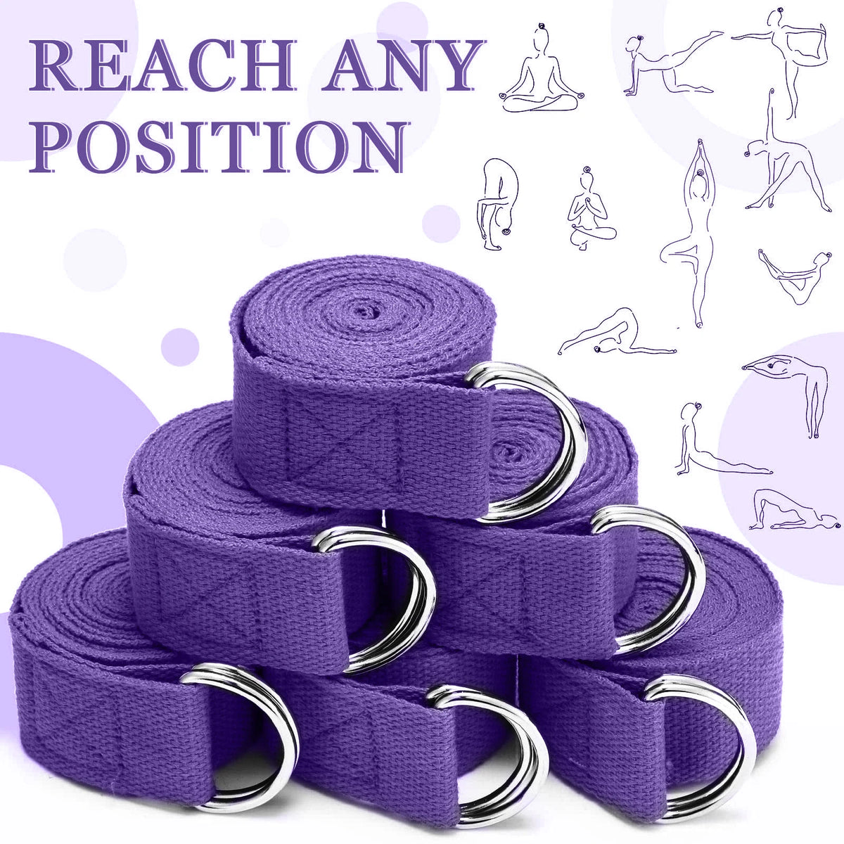 Yoga Strap Cotton Exercise Yoga Belt Adjustable Woven
