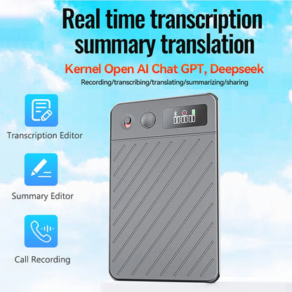 8-256GB AI Voice Recorder with Display Screen Real-Time Transcription