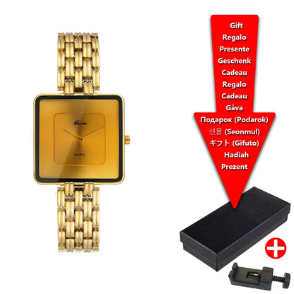 Watch with Simple Large Dial Square Quartz