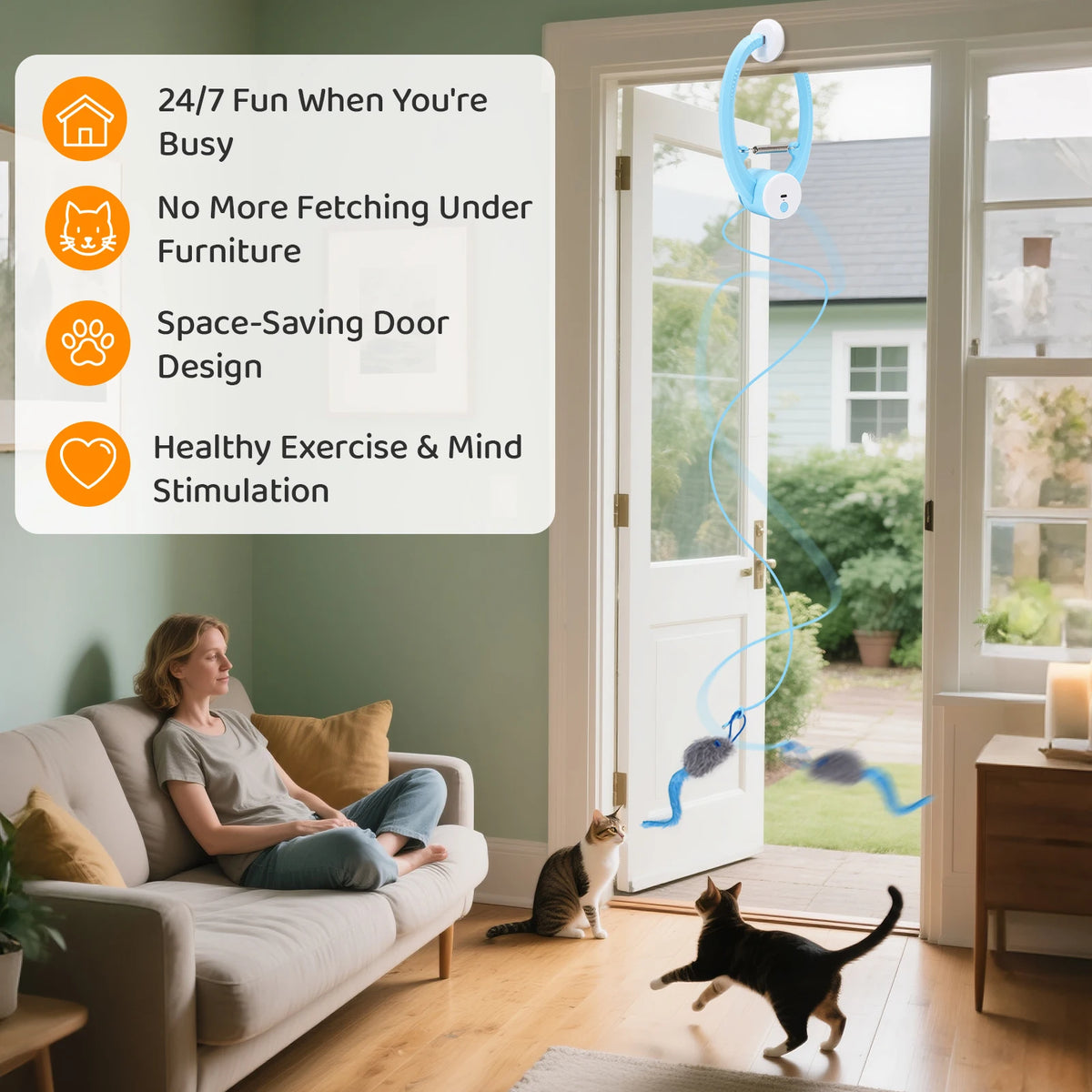 Electric Automatic Interactive Cat Toy USB Rechargeable Fluttering