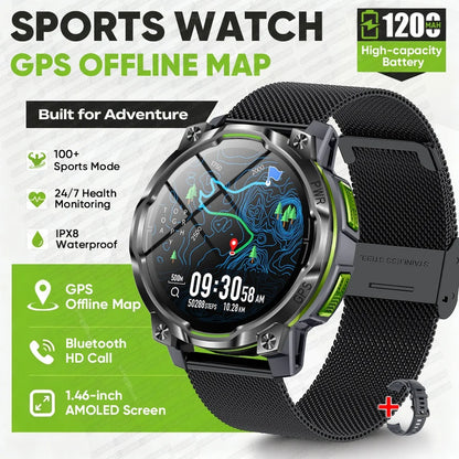New GPS Map Smart Navigation Watch 1200mAh Battery