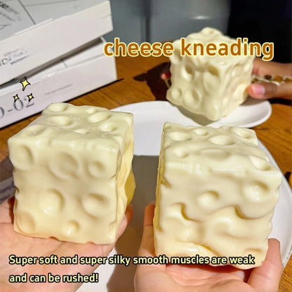 Taba Squishy  Cheese Cube Stress Ball Shapeable Squeeze Ball