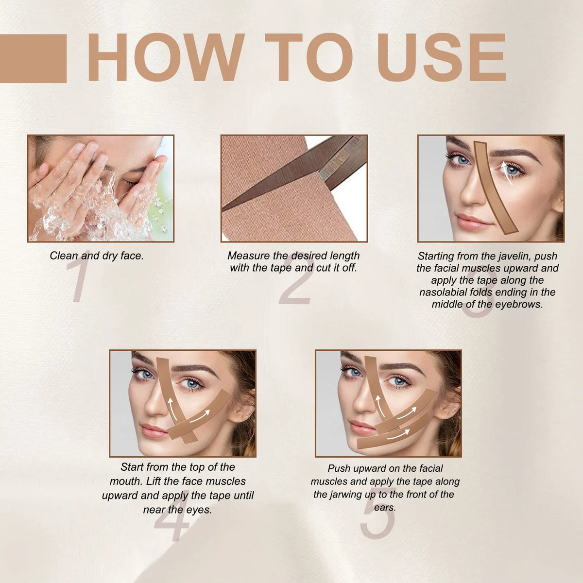 Instant Facial Myofascial Lift Tape Skin Lifting Removal Sticker
