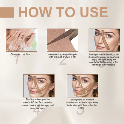 Instant Facial Myofascial Lift Tape Skin Lifting Removal Sticker