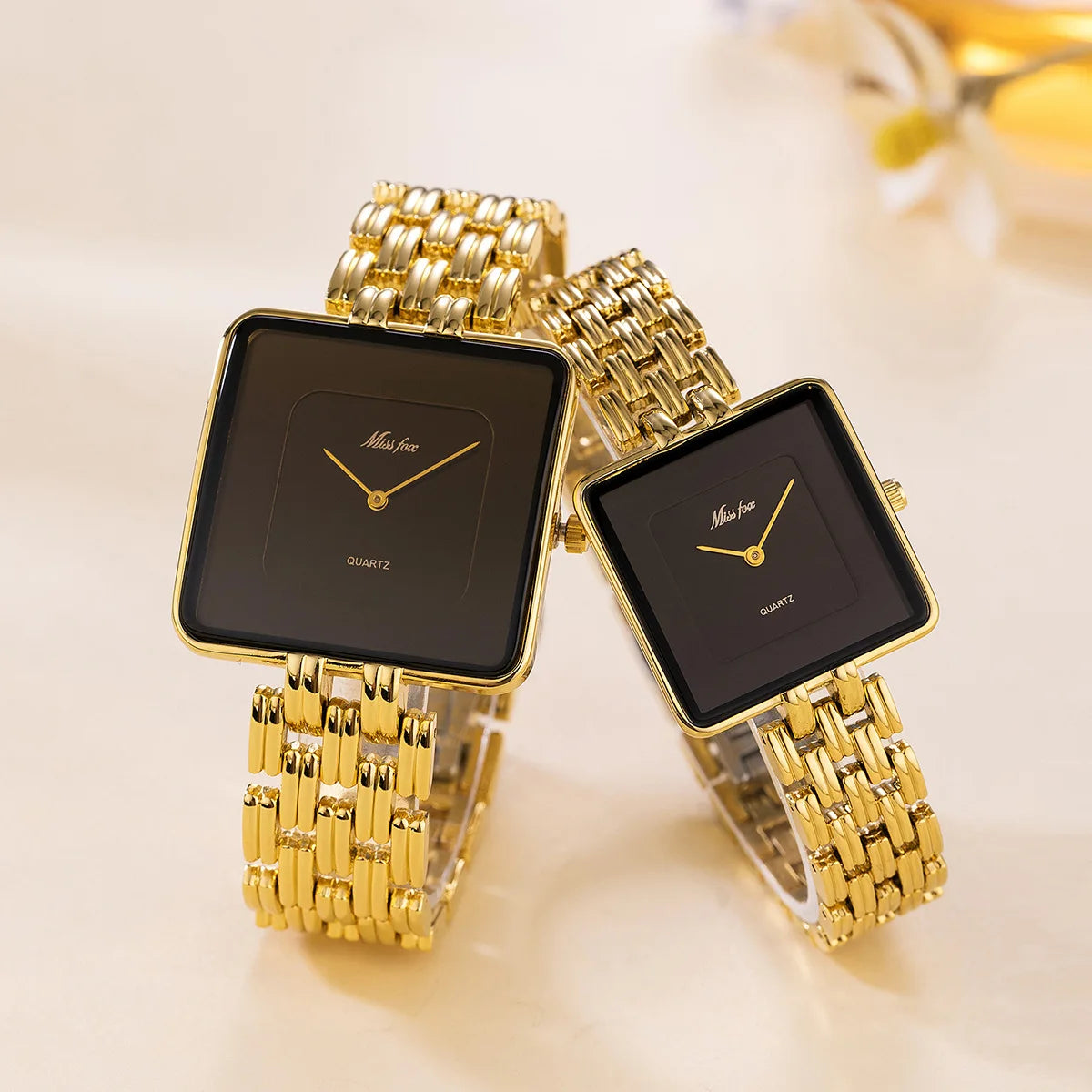 Watch with Simple Large Dial Square Quartz