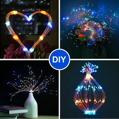 Solar Hanging Solar Outdoor Fireworks Light Solar 450 LED Starburst Ball